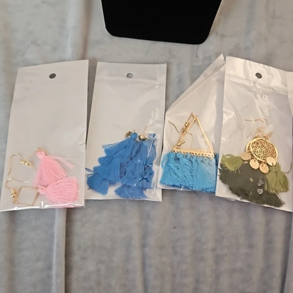 6‎ Pairs of NEW Tassel Earrings - Picture 3 of 3